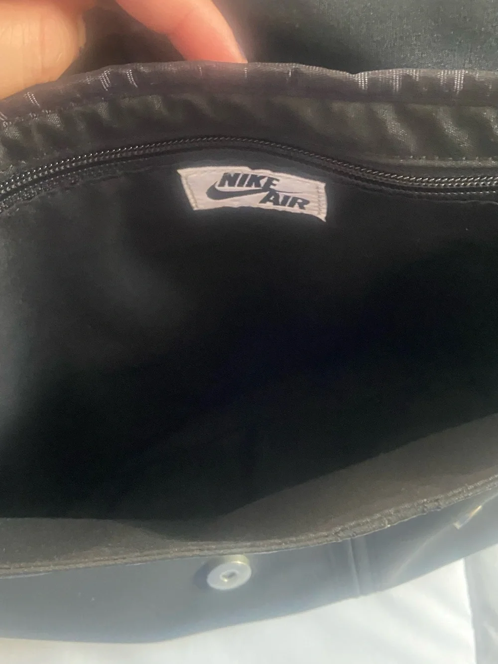 Vintage Nike Black Messenger Bag with Nike Air Logo